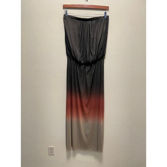 For Cynthia Dresses & Skirts - For Cynthia Womens Maxi Dress Large Strapless Black Ombre Mesh Stretch Boho